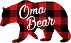(s232-CC) Left Bear Family Custom Text Buffalo Plaid