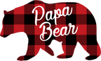 (s232-CC) Left Bear Family Custom Text Buffalo Plaid
