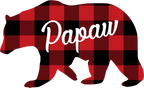 (s232-CC) Left Bear Family Custom Text Buffalo Plaid