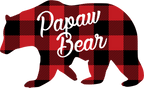 (s232-CC) Left Bear Family Custom Text Buffalo Plaid