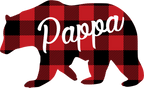 (s232-CC) Left Bear Family Custom Text Buffalo Plaid