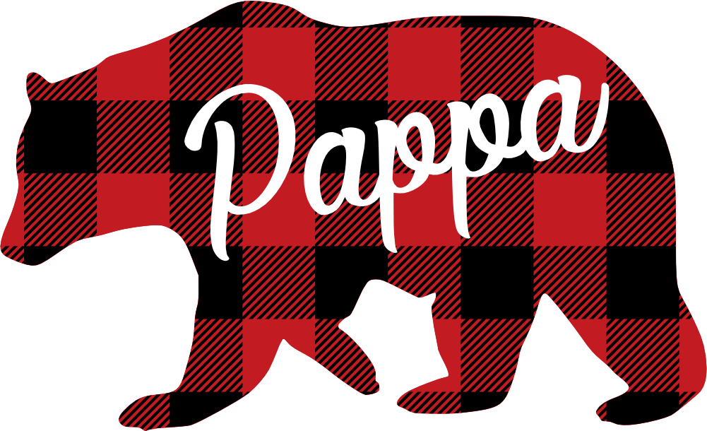 (s232-CC) Left Bear Family Custom Text Buffalo Plaid