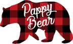 (s232-CC) Left Bear Family Custom Text Buffalo Plaid