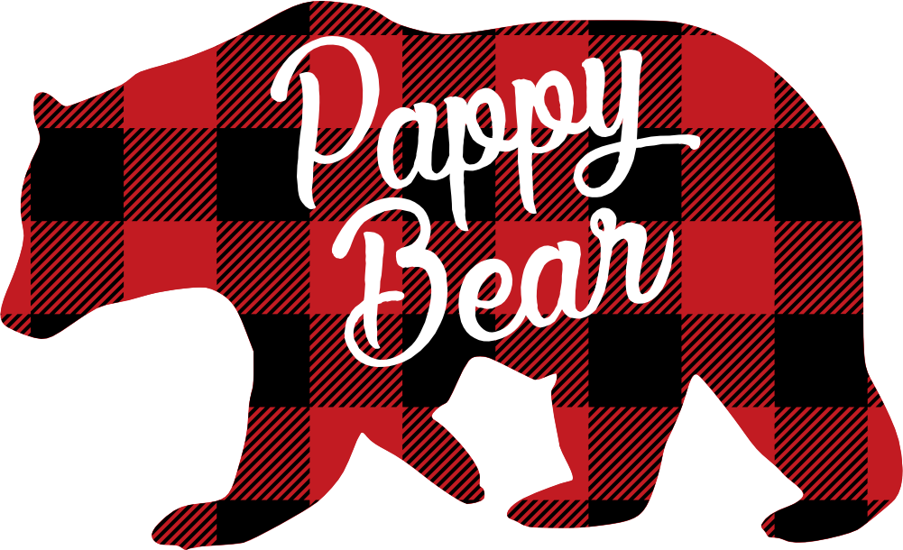 (s232-CC) Left Bear Family Custom Text Buffalo Plaid
