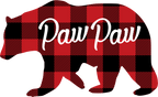 (s232-CC) Left Bear Family Custom Text Buffalo Plaid
