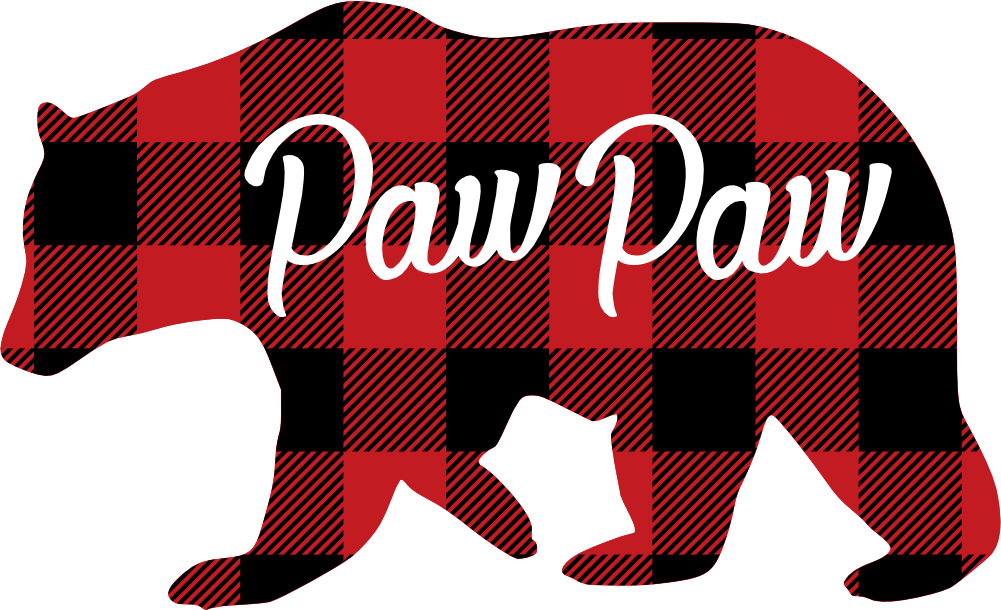 (s232-CC) Left Bear Family Custom Text Buffalo Plaid