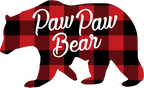 (s232-CC) Left Bear Family Custom Text Buffalo Plaid