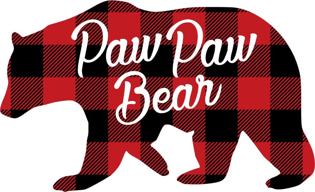 (s232-CC) Left Bear Family Custom Text Buffalo Plaid