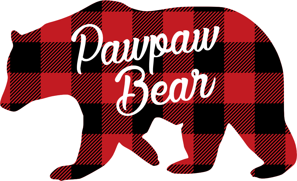 (s232-CC) Left Bear Family Custom Text Buffalo Plaid