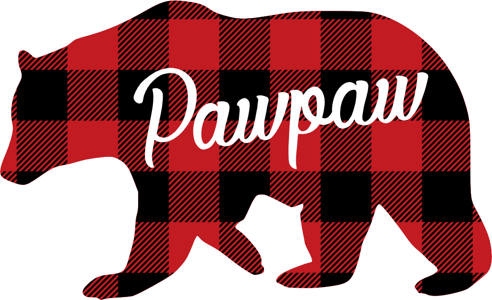 (s232-CC) Left Bear Family Custom Text Buffalo Plaid