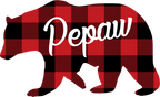 (s232-CC) Left Bear Family Custom Text Buffalo Plaid