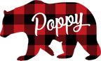 (s232-CC) Left Bear Family Custom Text Buffalo Plaid
