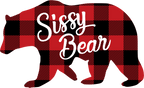 (s232-CC) Left Bear Family Custom Text Buffalo Plaid