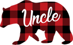 (s232-CC) Left Bear Family Custom Text Buffalo Plaid