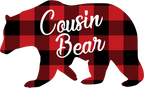 (s232-CC) Left Bear Family Custom Text Buffalo Plaid