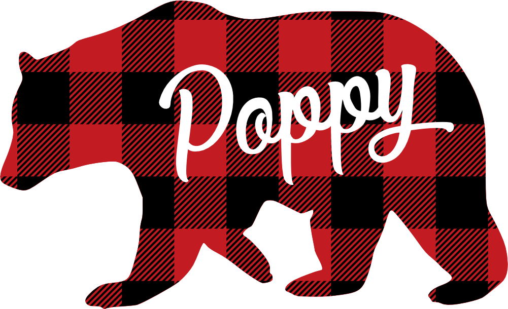 (s232-CC) Left Bear Family Custom Text Buffalo Plaid