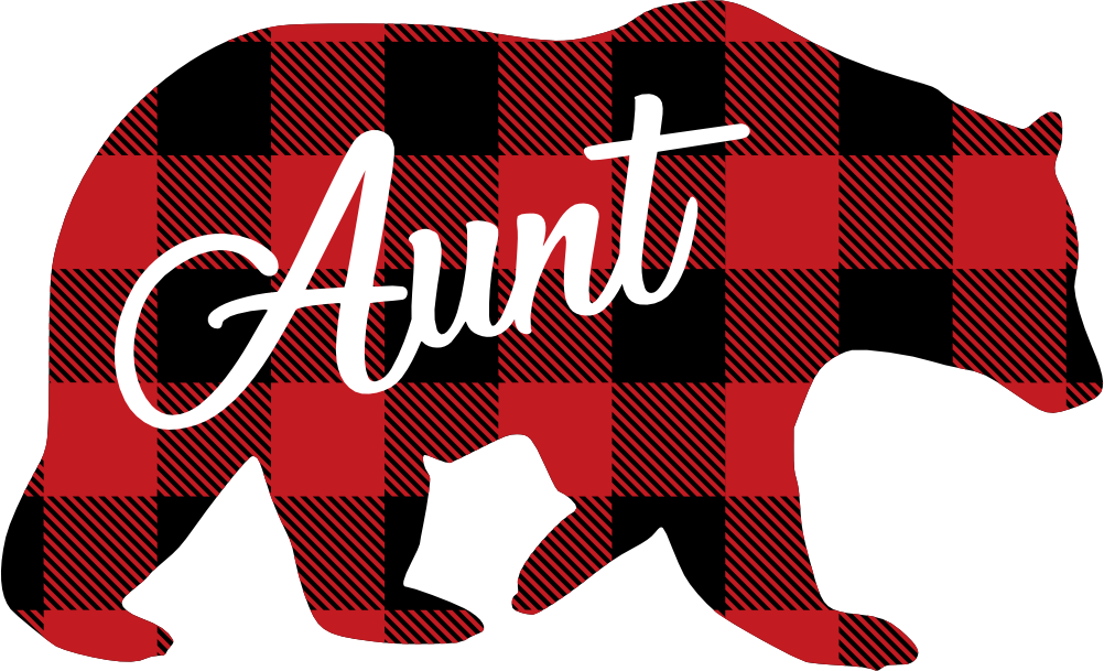 (s232-CC) Bear Family Custom Text Buffalo Plaid