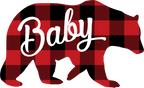 (s232-CC) Bear Family Custom Text Buffalo Plaid