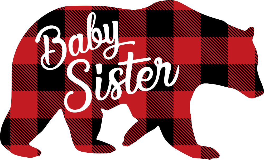 (s232-CC) Bear Family Custom Text Buffalo Plaid