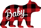 (s232-CC) Bear Family Custom Text Buffalo Plaid