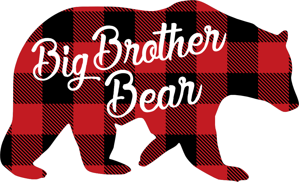 (s232-CC) Bear Family Custom Text Buffalo Plaid