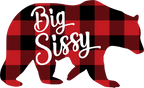 (s232-CC) Bear Family Custom Text Buffalo Plaid