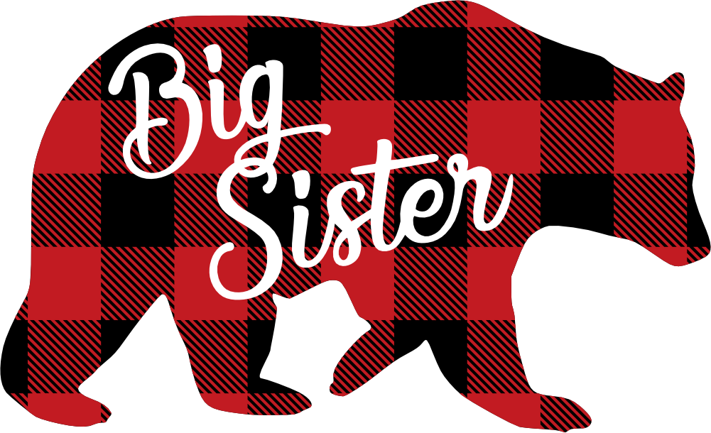 (s232-CC) Bear Family Custom Text Buffalo Plaid