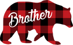 (s232-CC) Bear Family Custom Text Buffalo Plaid