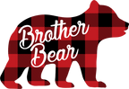 (s232-CC) Bear Family Custom Text Buffalo Plaid