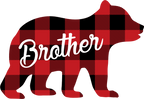 (s232-CC) Bear Family Custom Text Buffalo Plaid