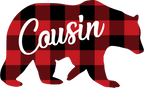 (s232-CC) Bear Family Custom Text Buffalo Plaid