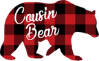 (s232-CC) Bear Family Custom Text Buffalo Plaid