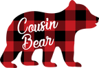 (s232-CC) Bear Family Custom Text Buffalo Plaid