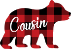 (s232-CC) Bear Family Custom Text Buffalo Plaid
