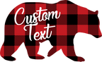 (s232-CC) Bear Family Custom Text Buffalo Plaid