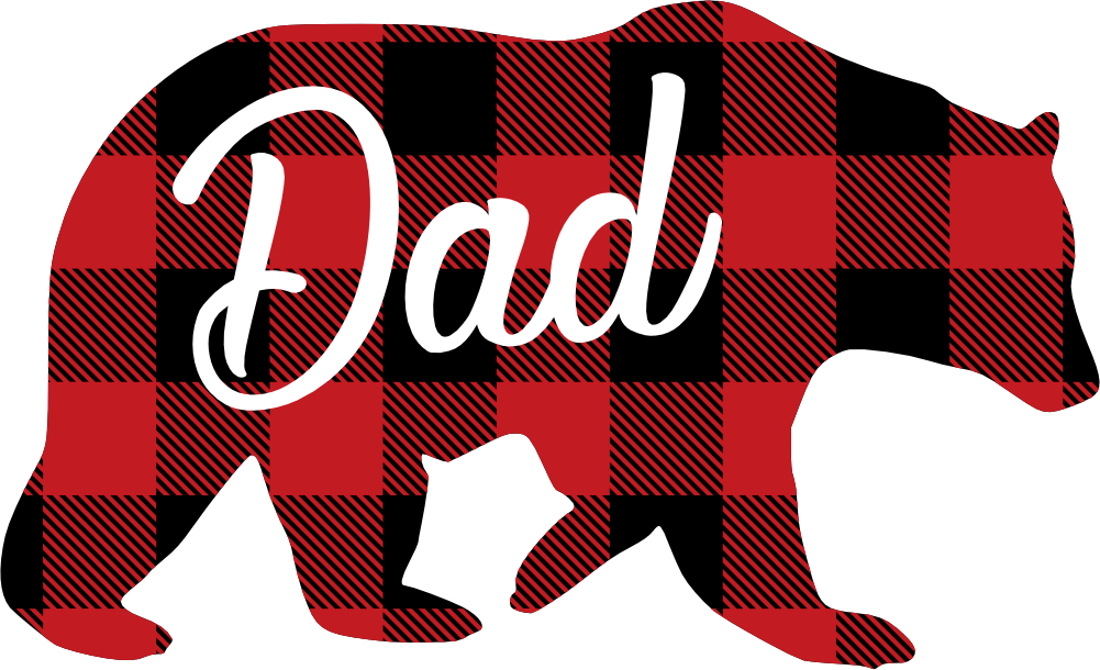 (s232-CC) Bear Family Custom Text Buffalo Plaid