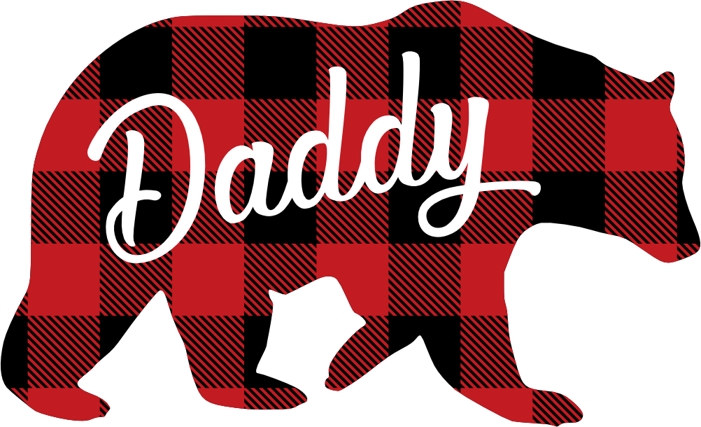 (s232-CC) Bear Family Custom Text Buffalo Plaid