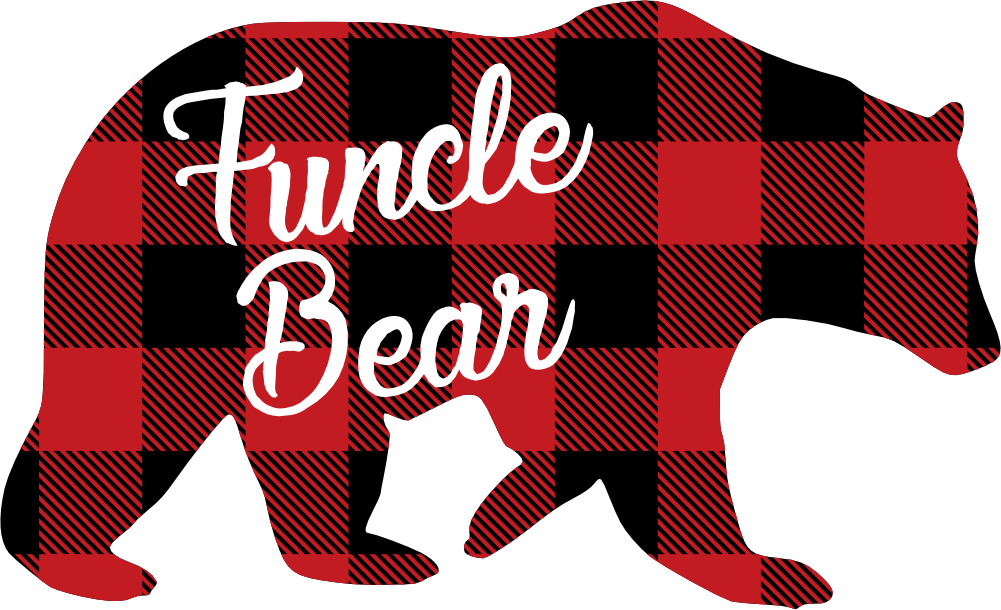 (s232-CC) Bear Family Custom Text Buffalo Plaid