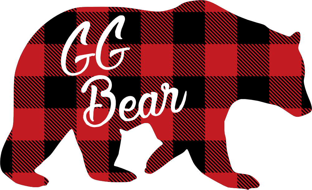 (s232-CC) Bear Family Custom Text Buffalo Plaid