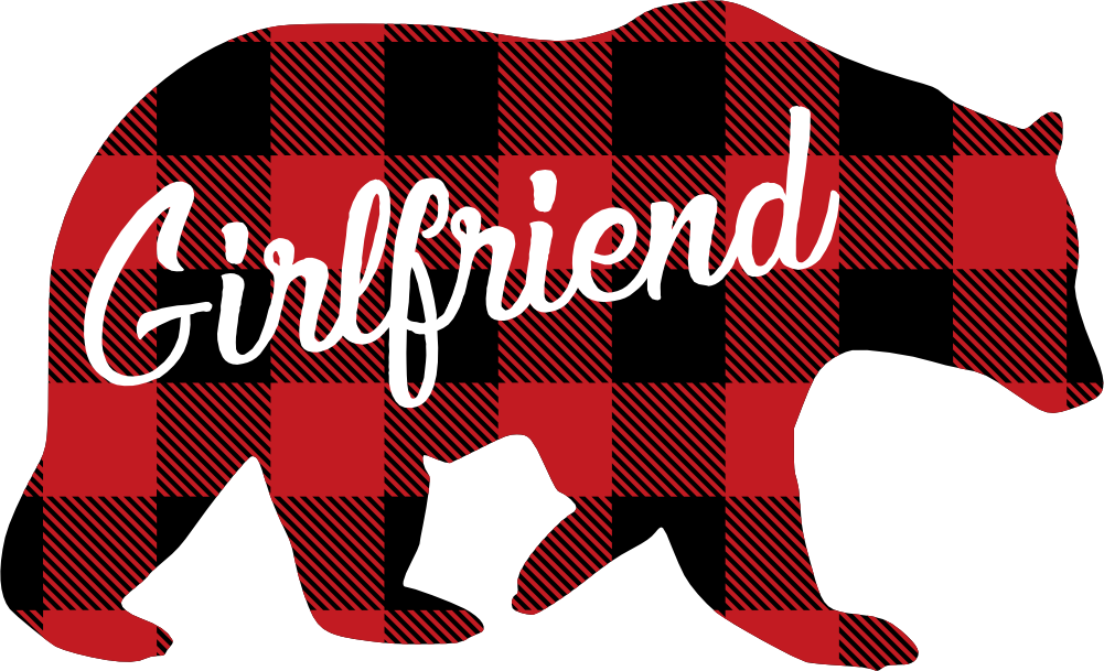 (s232-CC) Bear Family Custom Text Buffalo Plaid