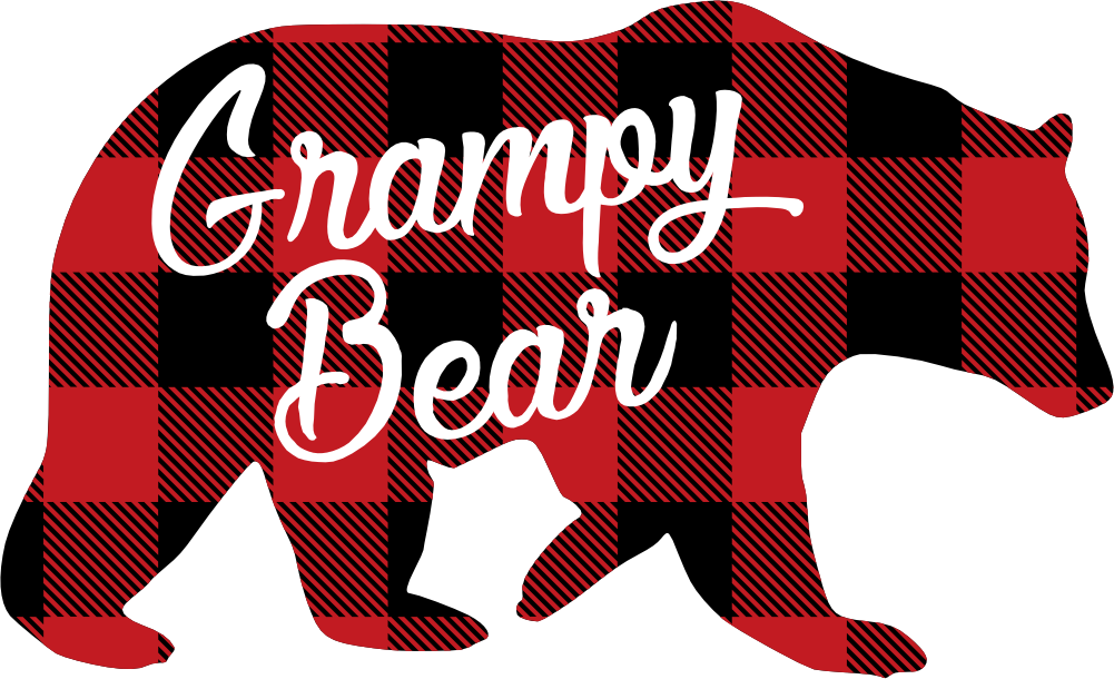 (s232-CC) Bear Family Custom Text Buffalo Plaid