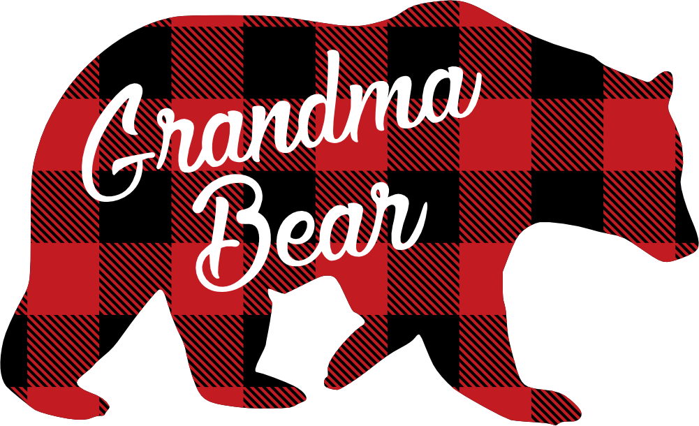 (s232-CC) Bear Family Custom Text Buffalo Plaid