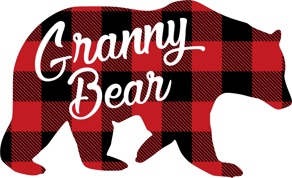 (s232-CC) Bear Family Custom Text Buffalo Plaid