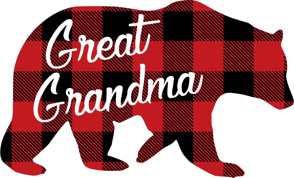 (s232-CC) Bear Family Custom Text Buffalo Plaid