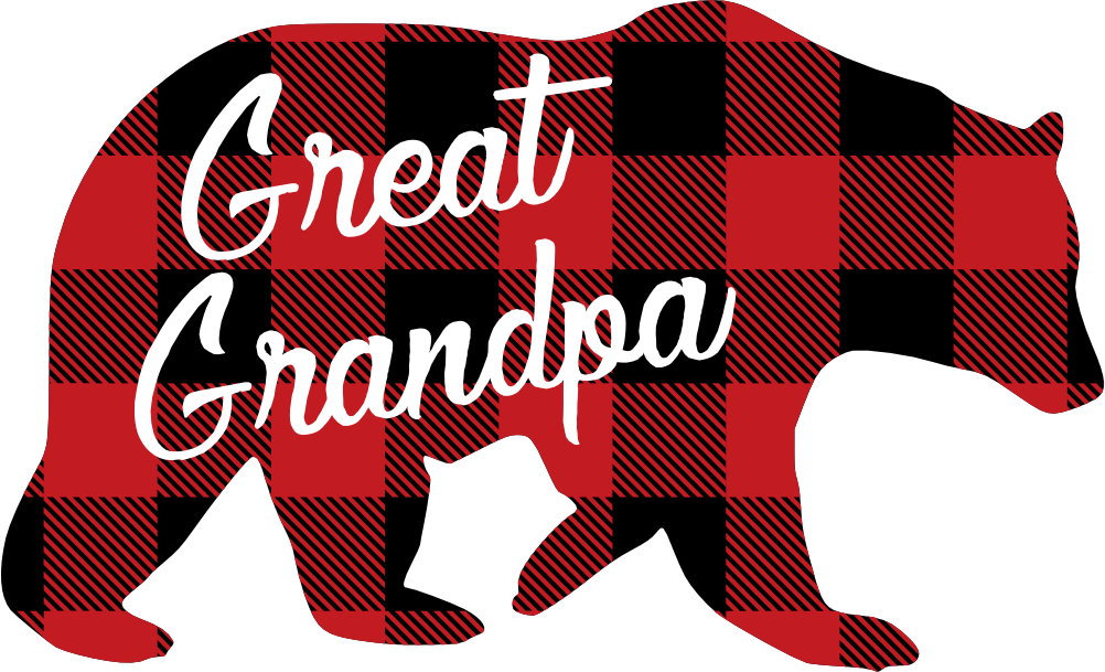 (s232-CC) Bear Family Custom Text Buffalo Plaid