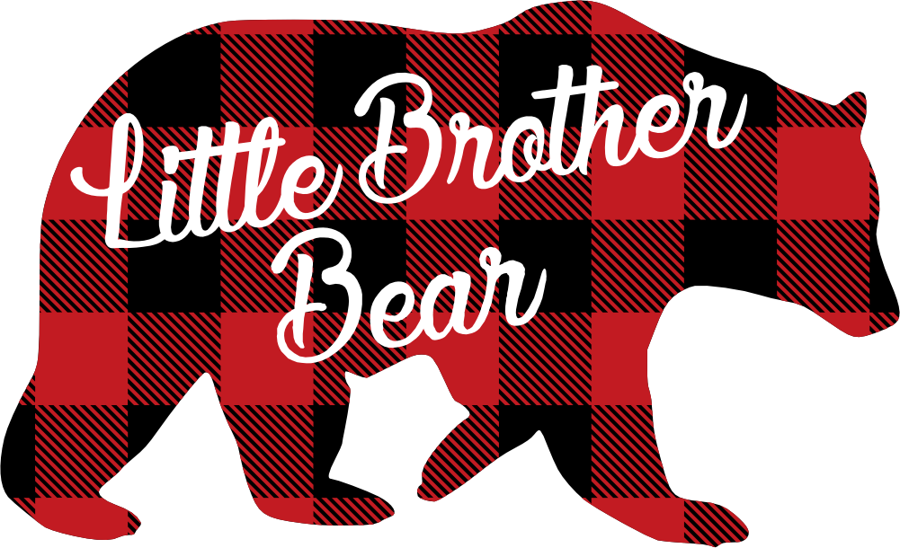 (s232-CC) Bear Family Custom Text Buffalo Plaid