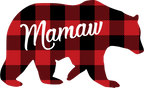 (s232-CC) Bear Family Custom Text Buffalo Plaid