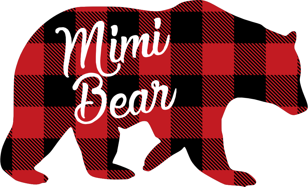 (s232-CC) Bear Family Custom Text Buffalo Plaid