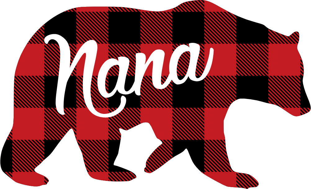 (s232-CC) Bear Family Custom Text Buffalo Plaid