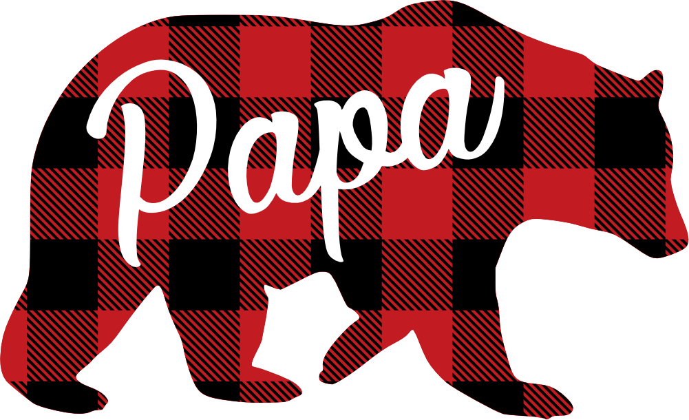 (s232-CC) Bear Family Custom Text Buffalo Plaid